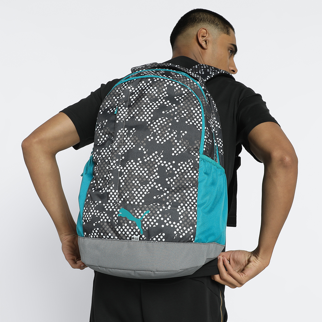 PUMA Unisex Printed Grey Backpack